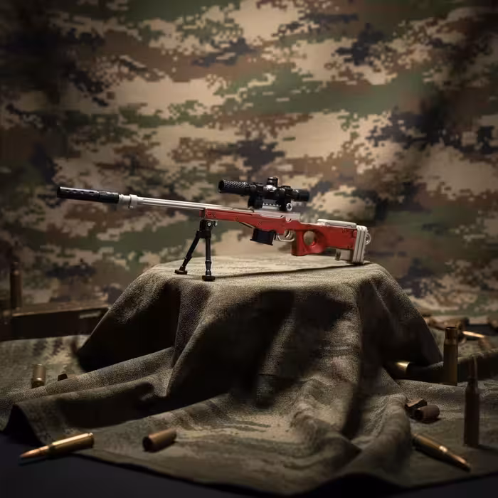 ماکت اسلحه اسنایپ AWM قرمز