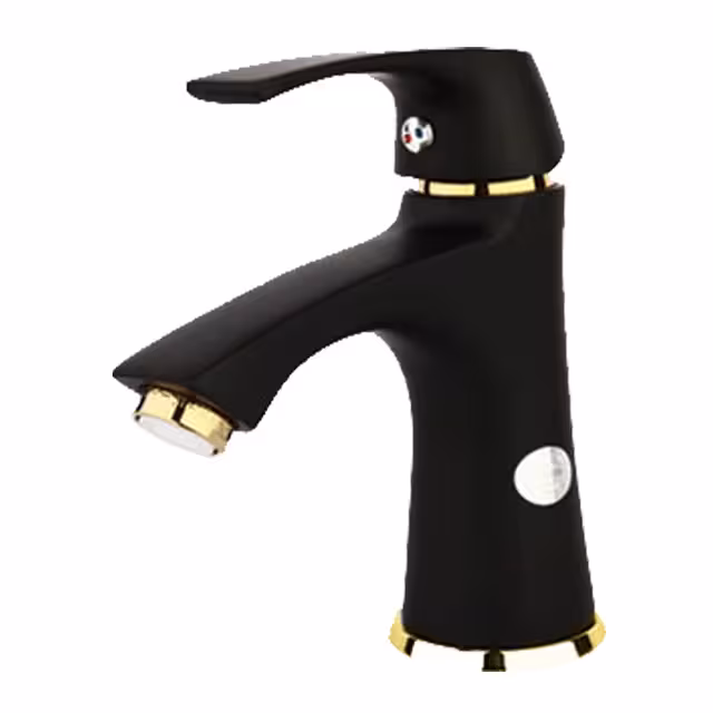 شیر روشویی راسان مدل لوتوس مشکی