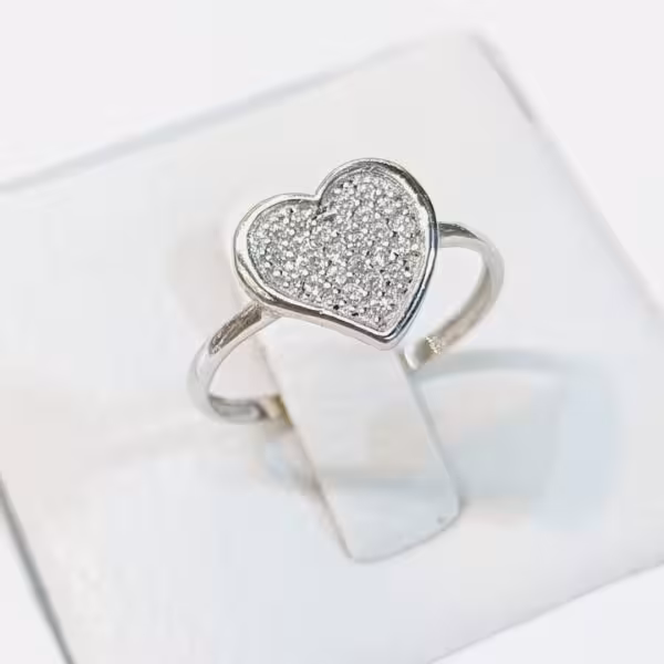 انگشتر نقره طرح قلبی شکل ظریف و دخترانه کد 176391