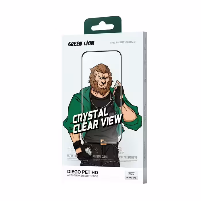 گلس شفاف دیگو پت اچ دی گرین Green Diego Pet HD Glass For iPhone 16 Pro/Pro Max