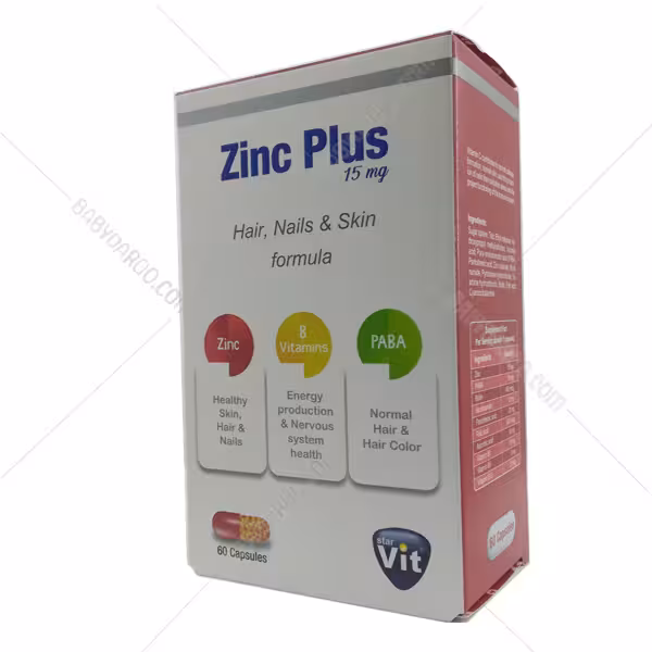کپسول آهسته رهش زینک پلاس استار ویت 15 میلی گرم