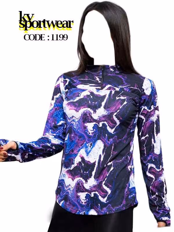 تیشرت نیم زیپ فینگردار ورزشی زنانه NIKE کد 07