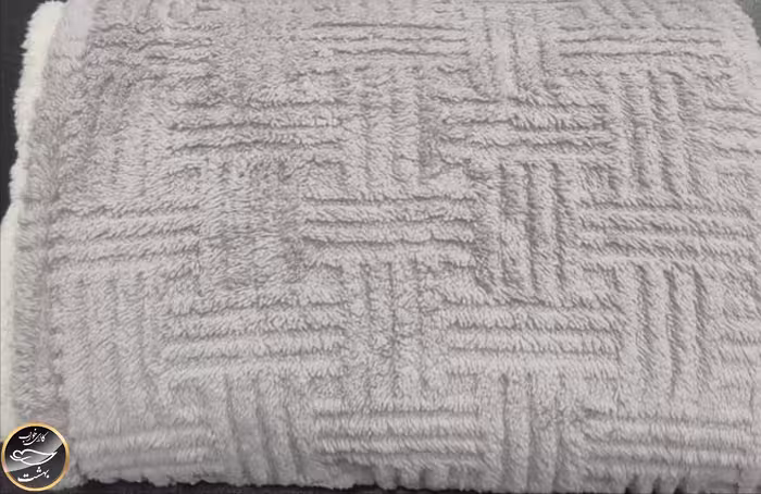پتو دونفره پشت تدی (طوسی روشن)