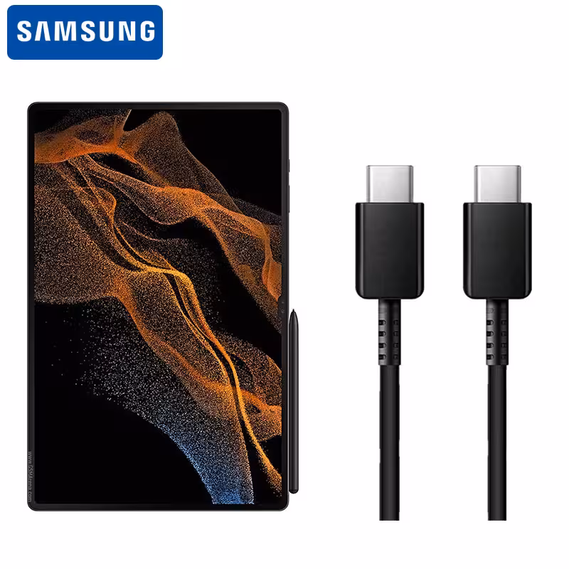 کابل شارژ سامسونگ Tab S8 Ultra فست شارژ تایپ سی به تایپ سی Samsung Type C Cable EP-DG977 3A
