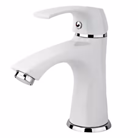 شیر روشویی مدل لوتوس سفید کروم