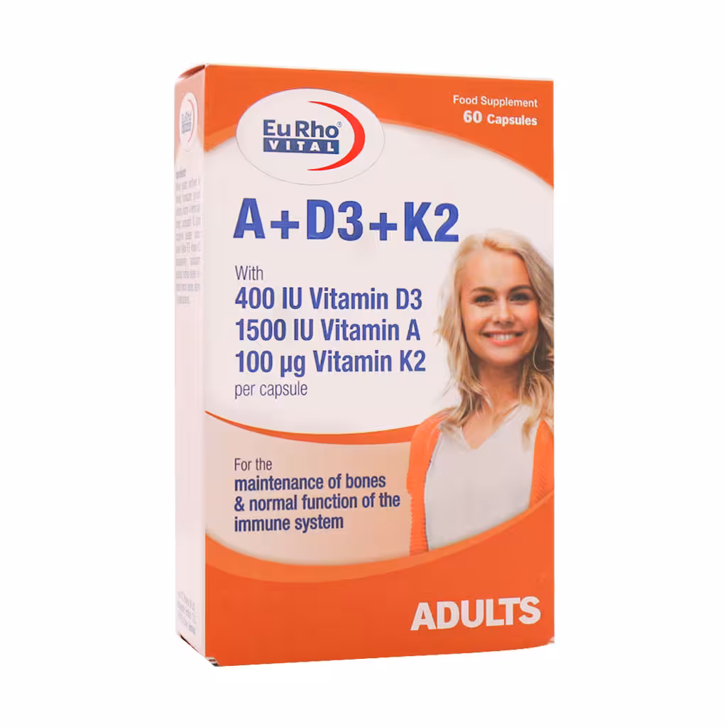 قرص ویتامین آ   د3   کا2 یوروویتال (60 عددی)