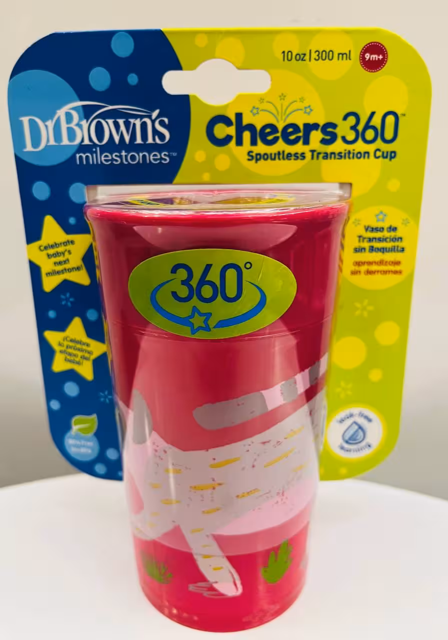 لیوان 360 درجه صورتی 300 میل دکتر براونز Dr browns