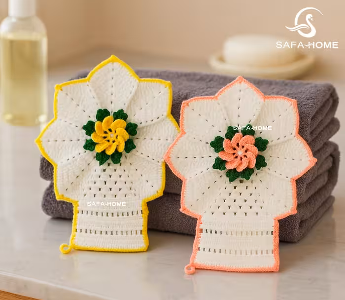 لیف حمام بافتنی گل برجسته طرح ستاره