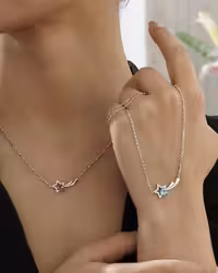 گردنبند سوارسکی وارداتی نقره کد 20619