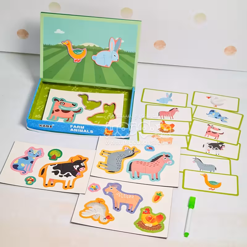 پازل مگنتی وایت بردی مدل حیوانات مزرعه کد KABI0123