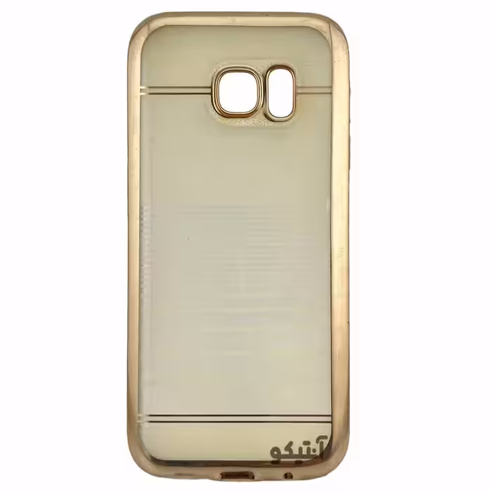 قاب Samsung S7 مدل طلایی شفاف دور نگینی لاکچری – کد 41228