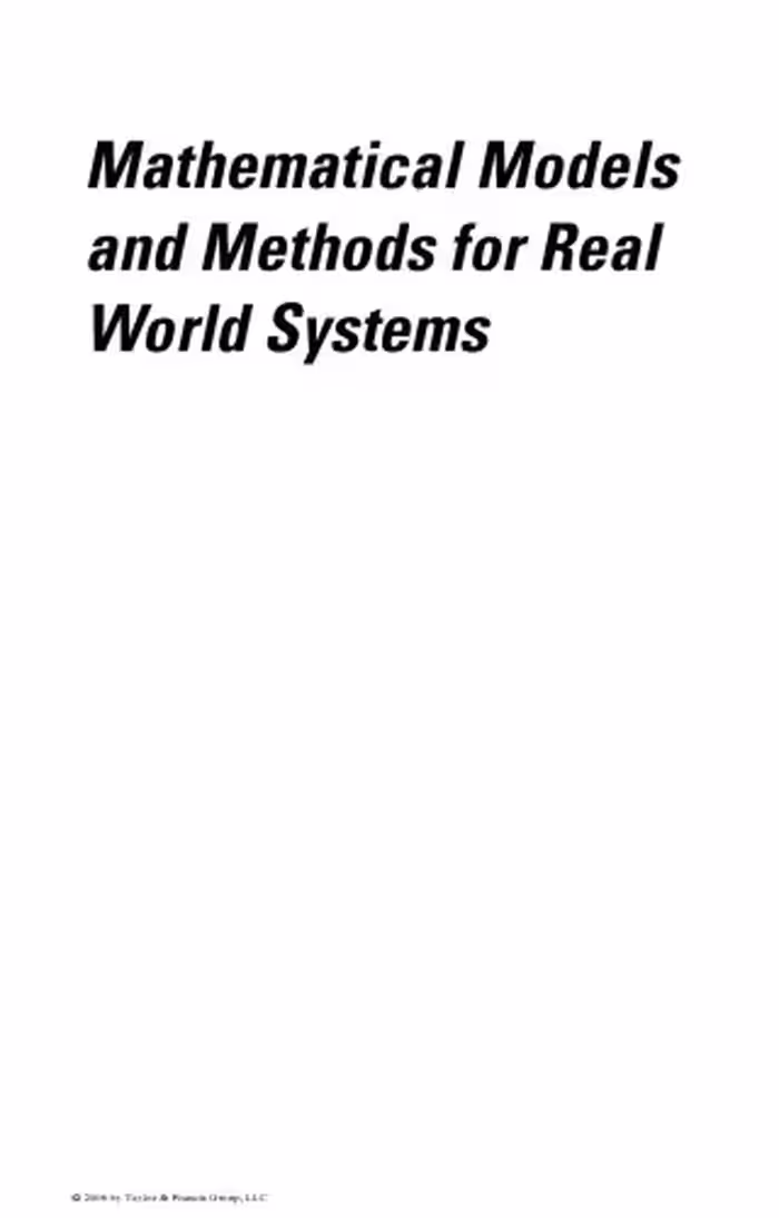 خرید و دانلود نسخه کامل کتاب Mathematical Models and Methods for Real World Systems