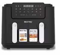 سرخ‌کن دوقلو ماتسو MA-2666 | ظرفیت 9 لیتر | بدون روغن | 12 برنامه پخت