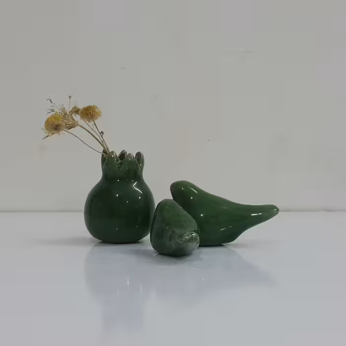 پرنده انگشتی و انارسرامیکی کد 19