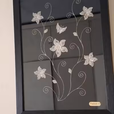 تابلو قاب نقره عیار 840 وزن نقره حدود30 گرم