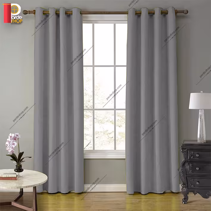 پرده پانچی هازان (کتان) رنگ نوک مدادی