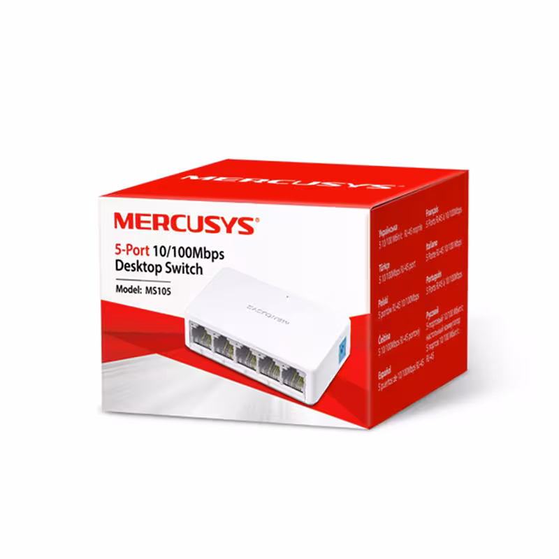 سوئیچ 5 پورت مگابیت و دسکتاپ مرکوسیس MERCUSYS MS105 گارانتی پارس اتباط