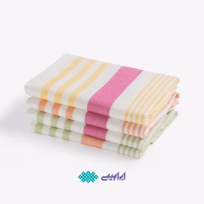 دستمال آشپزخانه یزدی 4عددی سایز 40 در60 سانتیمتر  نخی ابراهیمی دستمال آشپزخانه  خانه سلام
