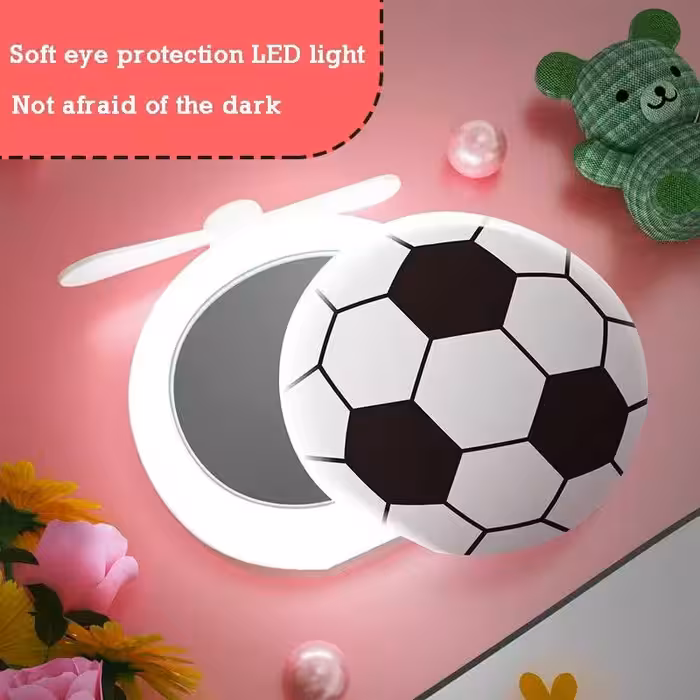 مینی فن و آیینه ال ای دی دار طرح توپ چهل تیکه 