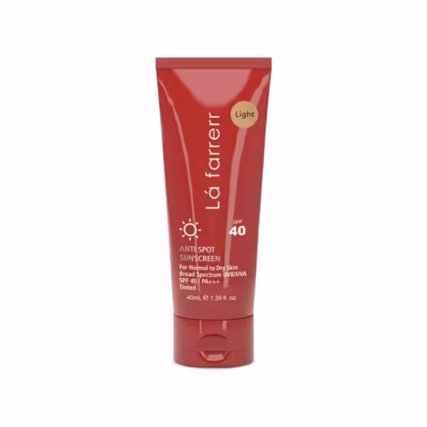 کرم ضد آفتاب و ضد لک SPF 40 لافارر مناسب پوست های خشک و معمولی حجم 40 میلی لیتر - روشن