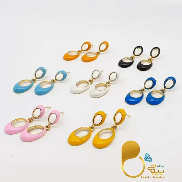 گوشواره تابستانی رنگی دو تکه