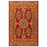 فرش 1500 شانه طرح دستباف 2006138 عنابی