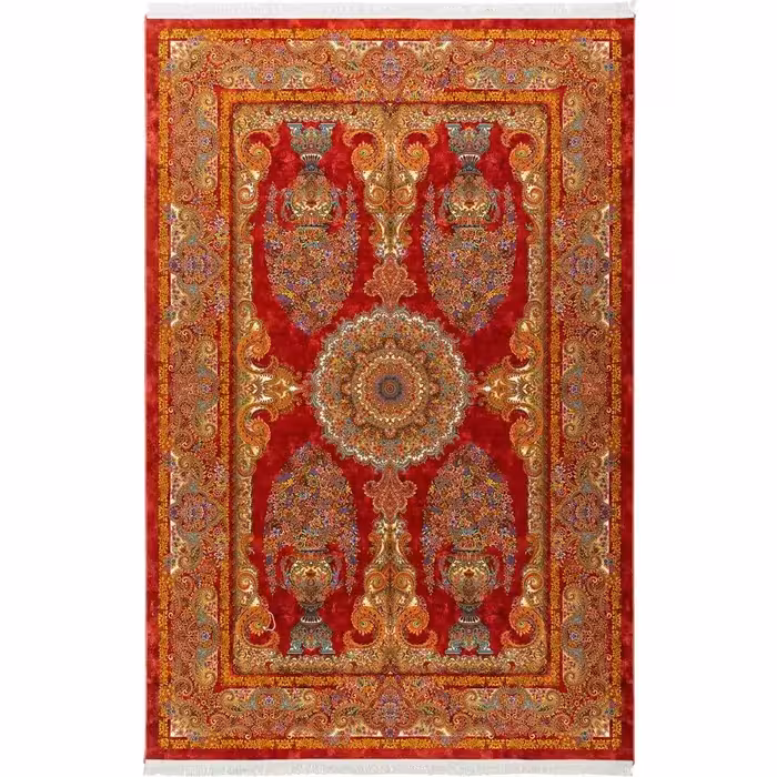 فرش 1500 شانه طرح دستباف 2006138 عنابی