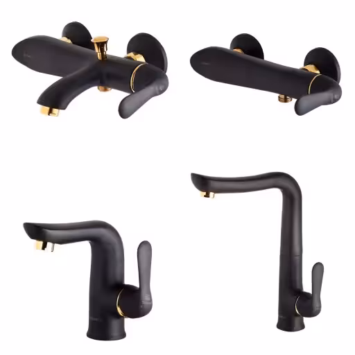 ست شیرالات شیبه مدل هامون مشکی طلایی (ارسال رایگان)