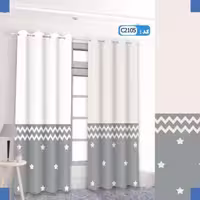 پرده تصویری طرح ستاره و ساده تک رنگ برند پرنا