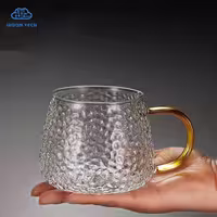 لیوان پیرکس برفی دسته طلایی