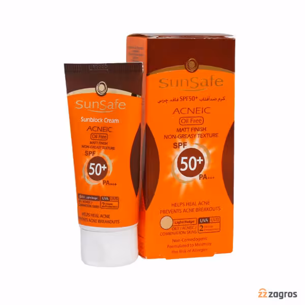 کرم ضد آفتاب روشن كننده SPF50 بژ روشن سان سیف 50ml