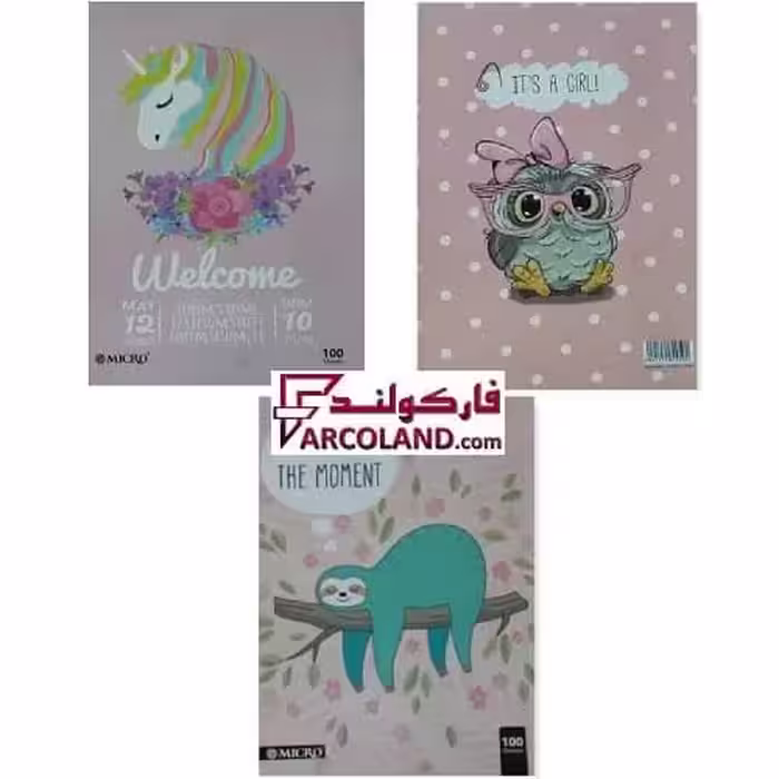 دفتر خط دار مشق ته دوخت 100 برگ مدل دخترانه (طرح متنوع)