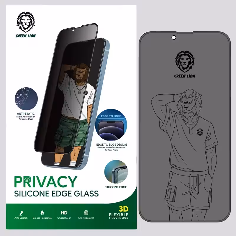محافظ صفحه نمایش حریم شخصی گرین مدل Silicone-Privacy مناسب برای گوشی موبایل اپل IPhone 13 / 13 Pro