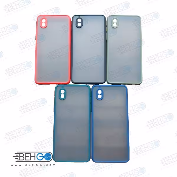 قاب A01core محافظ دور سیلیکون A01 core رنگی پشت مات با برجستگی لنز دوربین سامسونگ Fashion Case Samsung A01core