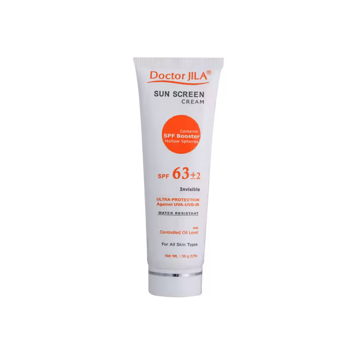 کرم ضد آفتاب بی رنگ فاقد چربی SPF63 دکتر ژیلا مناسب انواع پوست 50 میلی لیتر