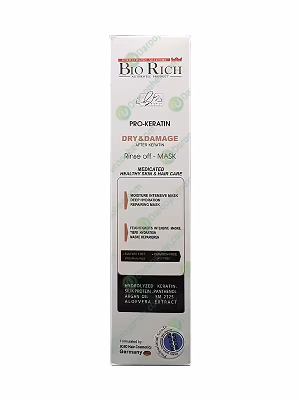 ماسک مو پروکراتین پروتئینه بدون سولفات با آبکشی بایو ریچ – Bio Rich pro-keratin Bio Rich pro-keratin dry & damage hair mask