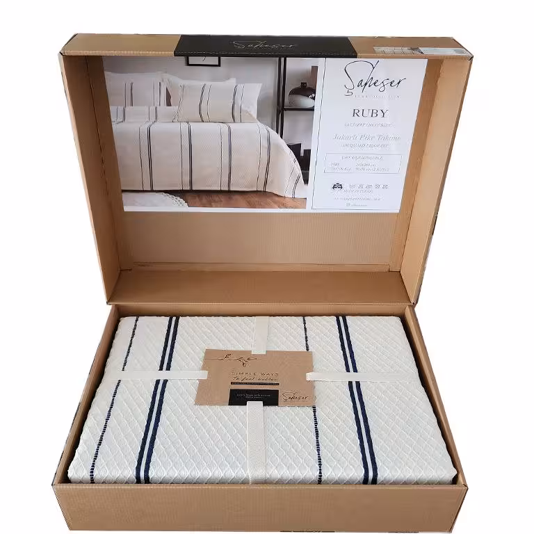 ست پیکه دونفره مدل Ruby برند شاهسر ترک (سه تکه - سرمه ای)