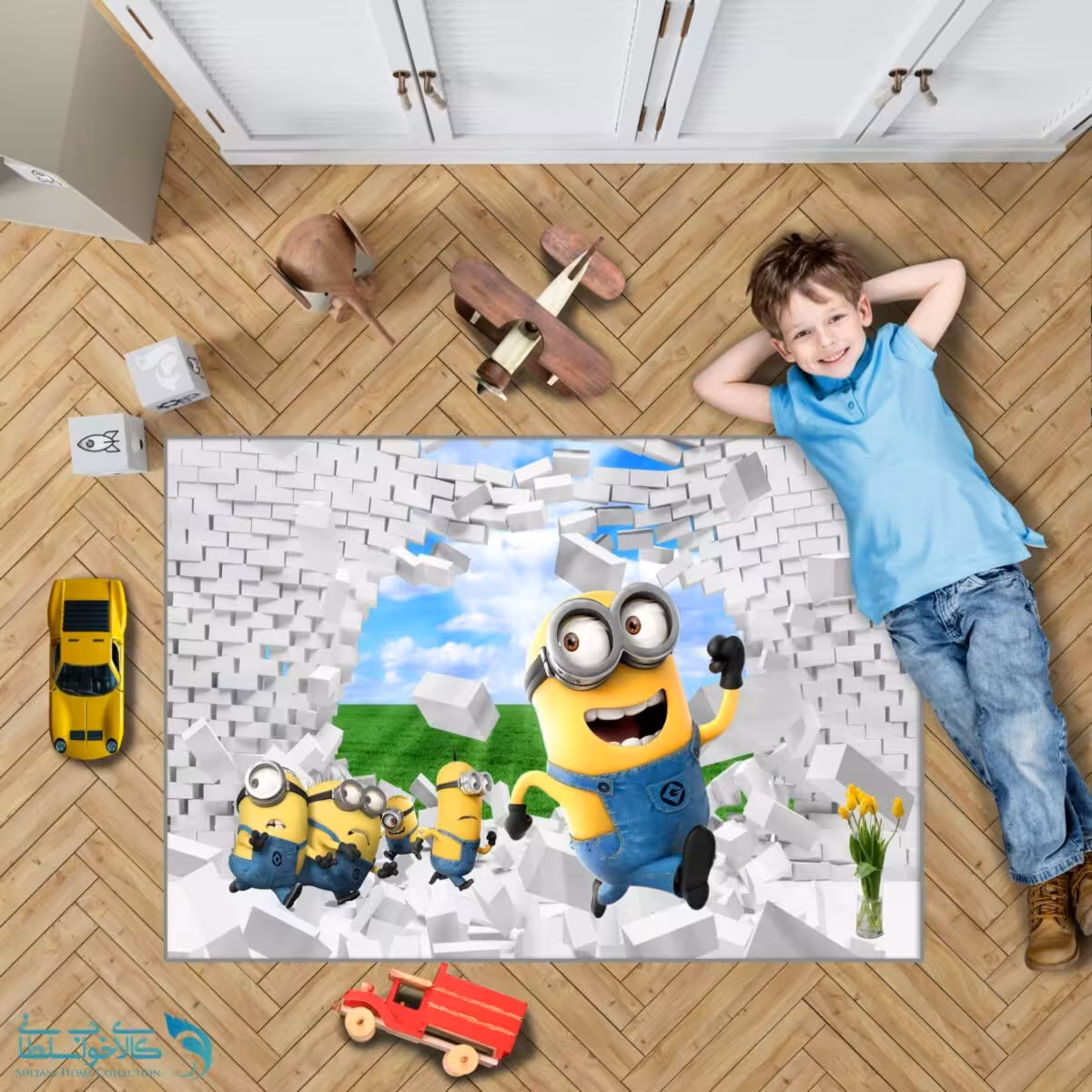 فرشینه اتاق کودک طرح مینیون ها کد A895