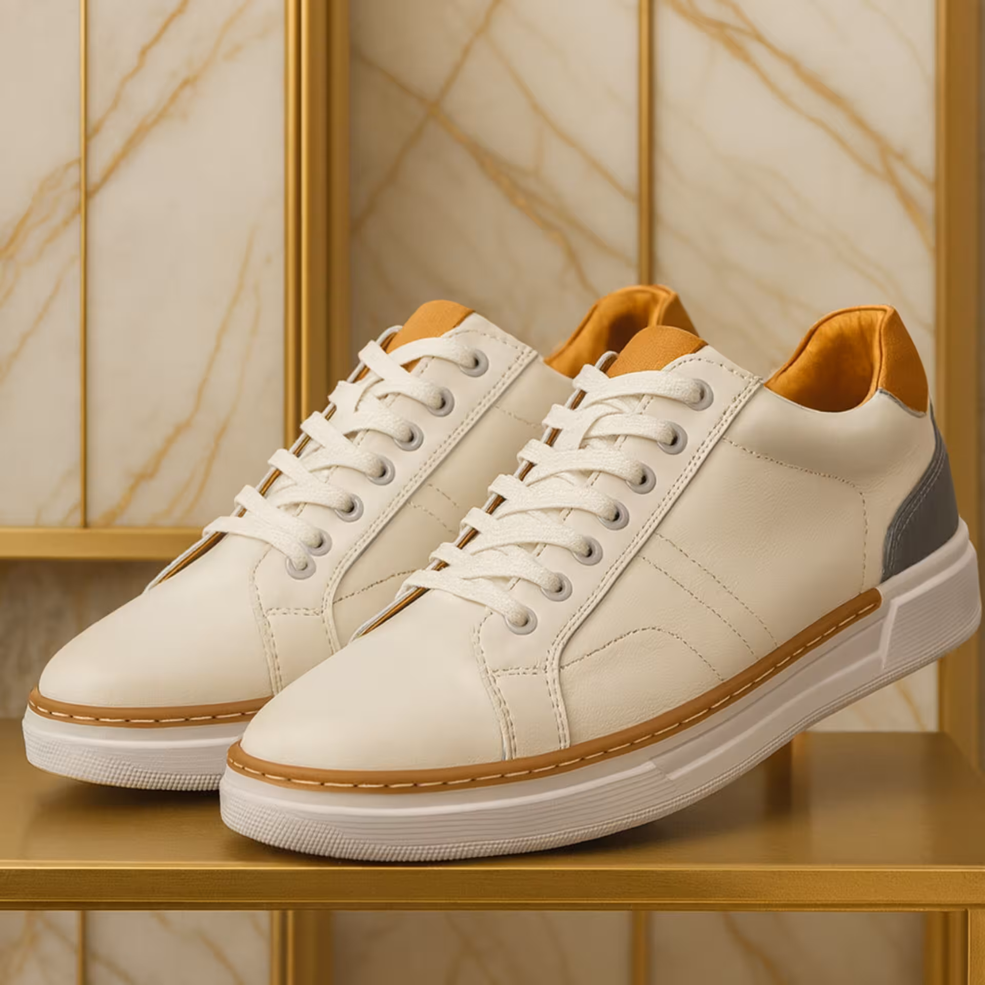 کفش چرم مردانه ونس کد VN068WH رنگ سفید