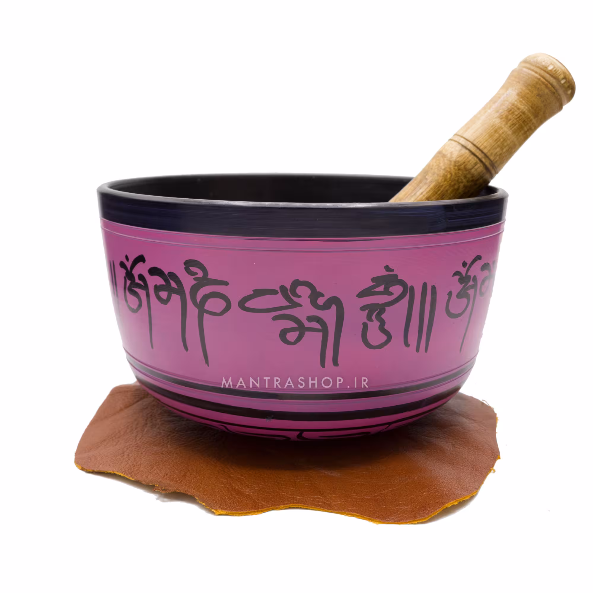 کاسه تبتی صورتی نقش برجسته بودا – قطر دهانه 16.5 سانتی متر