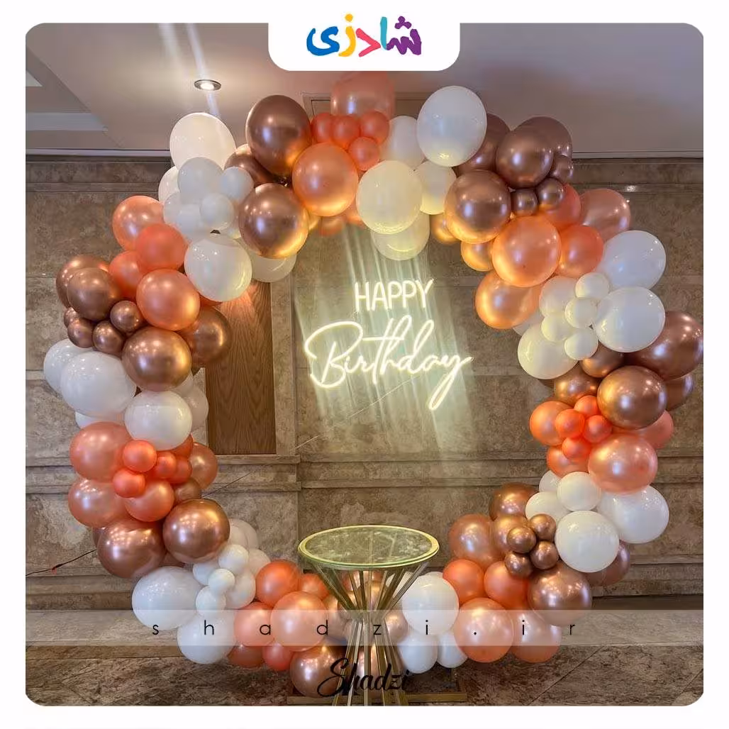 بادکنک آرایی گرد رزگلد