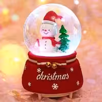 گوی موزیکال ادم برفی چراغ دار مدل فول