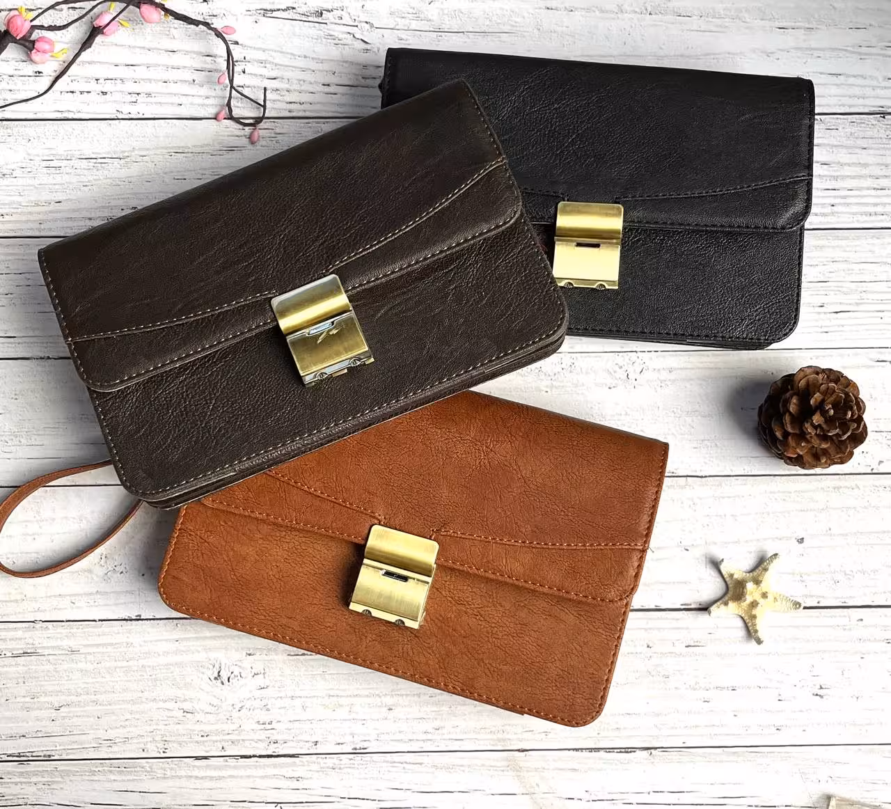 کیف پول پاسپورتی دو رمز چرم مصنوعی