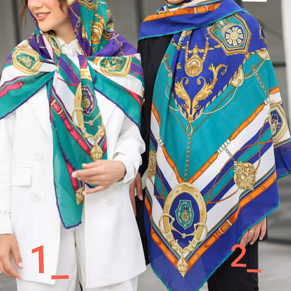 روسری نخی تابستانه مجلسی گارزا ترکیب سبز