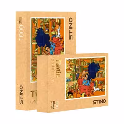 پازل شیشه ای استینو 1000 تکه طرح تن تن (کد 19104)،(باجعبه)