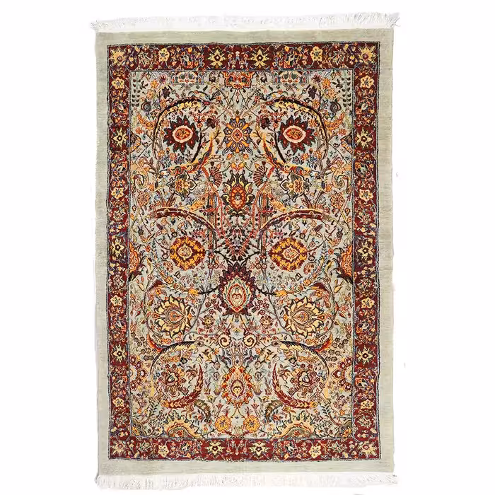 فرش کلارک دستباف سه متری طرح برگ داسی