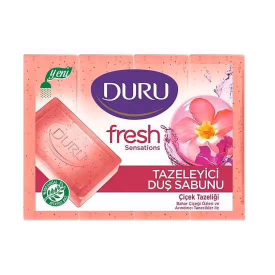 صابون حمام دورو DURU حاوی عصاره گلهای بهاری بسته 4 عددی 600 گرم