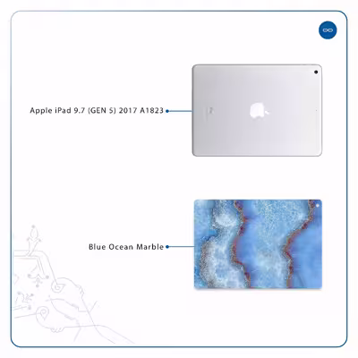 برچسب پوششی ماهوت مدل Blue Ocean Marble مناسب برای تبلت اپل iPad 9.7 (GEN 5) 2017 A1823
