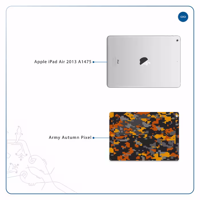 برچسب پوششی ماهوت مدل Army-Autumn-pixel مناسب برای تبلت اپل iPad Air 2013 A1475