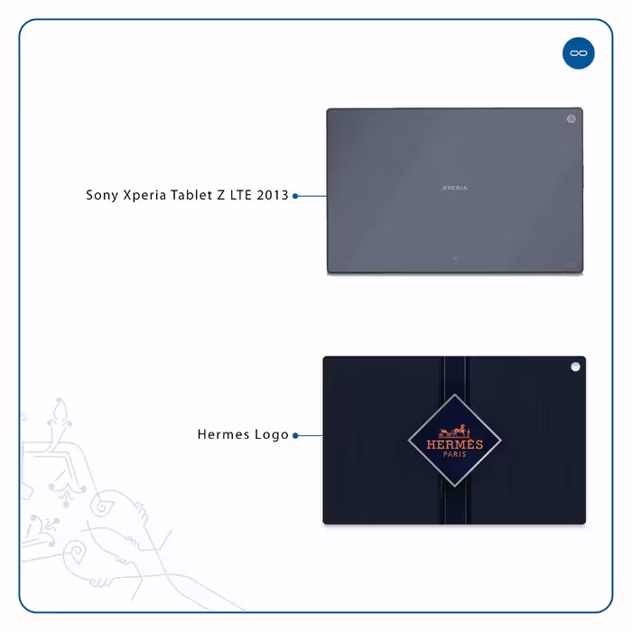 برچسب پوششی ماهوت مدل Hermes-Logo مناسب برای تبلت سونی Xperia Tablet Z LTE 2013